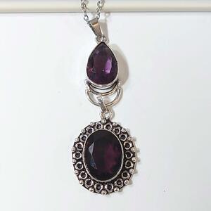 yu... movement . happy, amethyst. 2 ream, ethnic necklace 