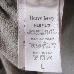 ○美品 HEAVY WEIGHT ヘビーウェイト◆USA製 Heavy Jersey 長袖 カットソー ロンＴ◆メンズ グレー Ｌサイズの画像8