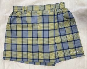 *lafuma rough ma* high King LAP shorts culotte / shorts / high King LAP short pants M check yellow green lady's USED