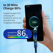 新品未使用未開封 Essager 3m 100W 480Mbps TypeC 充電ケーブル CtoC スマートフォン PC充電 QC 急速充電 USB充電ケーブル USBケーブル VR_画像6