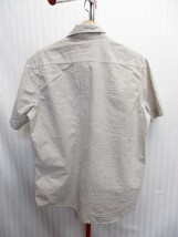カーハート　シアサッカーシャツ　メンズL　茶白シャツ　白茶ストライプ柄シャツ　半袖シャツ　ワークシャツ サマーシャツ カットソー08011_画像4