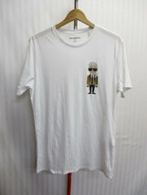 カールラガーフェルド(Karl Lagerfeld)　Tシャツ　メンズS　白Tシャツ　ロゴTシャツ　半袖シャツ　半袖カットソー　半袖ウエア　08091_画像1