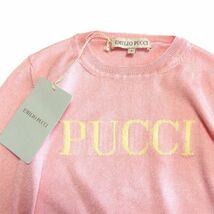 【3.3万新品！】EMILIO PUCCI Junior エミリオ プッチ キッズ ロゴ サマーニット ピンク 6歳サイズ 本物 売尽くし_画像3