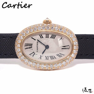 [ Cartier ] Baignoire бриллиантовая оправа K18YG превосходный товар после обработки не использовался женские наручные часы Cartier. магазин 