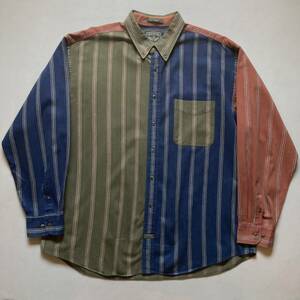 90s DOCKERS B/D shirt 「crazy pattern」90年代 ドッカーズ ボタンダウンシャツ クレイジーパターン 切替シャツ 長袖シャツ