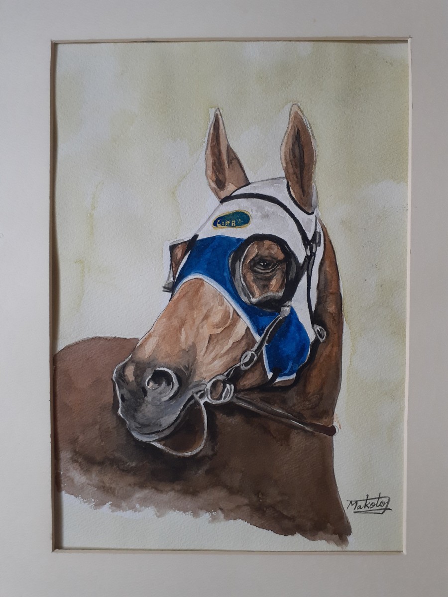 Watercolor Race Horse, Painting, watercolor, Animal paintings