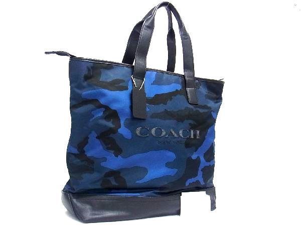 定価12】超美品 COACH 迷彩 トートバッグ ブルー-