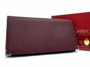 # new goods # unused # Cartier Cartier leather folding in half long wallet wallet change purse .. inserting men's lady's bordeaux series AP4769