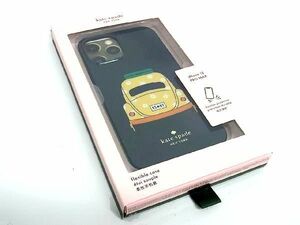 ■新品■未使用■ kate spade ケイトスペード ポリウレタン カー iPhone 12PROMAX対応 アイフォンケース スマホケース ネイビー系 BG0651