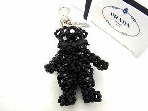 ■ Как новая статья ■ Prada Prada 1ard27 Bead Bear Bear Bear Key Chain Ceam Bag Bag Back Black AM9008