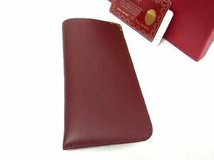 ■新品■未使用■ Cartier カルティエ マストライン レザー メガネケース 眼鏡ケース レディース メンズ ボルドー系 AQ2624