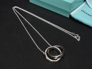 # as good as new #TIFFANY&Co. Tiffany 1837 Inter locking Circle SV925 necklace pendant accessory silver group AN9429