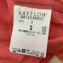 BAYFLOW ベイフロー　リネンシャツ　シャツ　3サイズ　レッド　長袖　麻シャツ_画像5