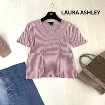 LAURA ASHLEY ローラアシュレイ　ボーダートップス　トップス　半袖　Mサイズ_画像1