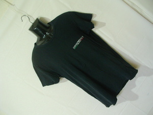 ssy7074 EMPORIO ARMANI 半袖 Tシャツ ブラック ■ ロゴプリント ■ クルーネック インナー ストレッチ Mサイズ