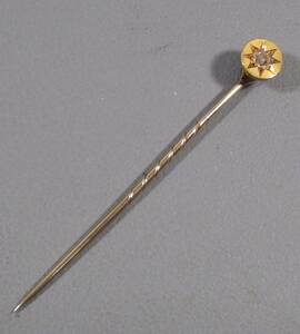 * antique 9KYG/WG. dia stick * pin brooch 20 century the first period about 