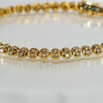 ★1円スタ！大人気テニス絶対買い！メンズ 最安値【1.00ct】K18YG 10.4g 18cm イエローゴールド メンズ ダイヤモンドテニスブレスレット _画像2