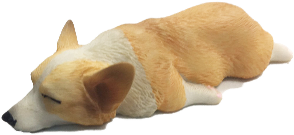 コーギー 薄茶 置物 樹脂 犬 ミニチュア置物 幅8.5cm インテリア 室内装飾 室内用 置き物, ハンドメイド作品, インテリア, 雑貨, 置物, オブジェ