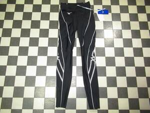 * Mizuno * new goods S XB long tights black × white hem zipper 