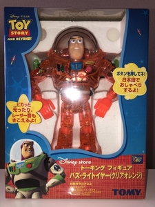 [Japan Disney Store Limited/New нераскрытая] Talking Figure Toy Story Buzz Light Year (Clear Orange)