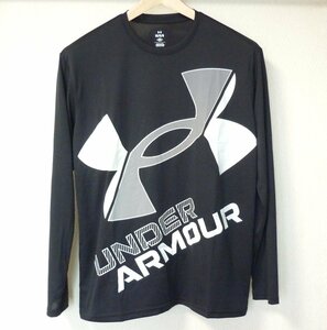 新品送料無料XL★アンダーアーマー UNDERARMOUR 黒/ブラックビッグロゴロンT　メンズ長袖Tシャツ