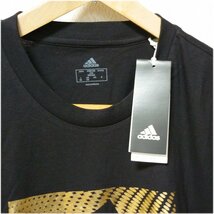 大きいサイズ新品★XO(2XL)アディダス★adidas黒/ブラック グラフィティーメンズTシャツ/金(ゴールド)ロゴ_画像5