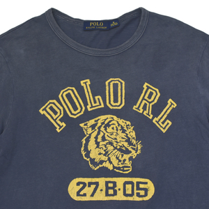 雰囲気◎ POLO RALPH LAUREN ポロ ラルフローレン カレッジ Tシャツ 虎 タイガー ネイビー size.M