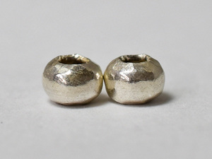 ●わくわくとんぼ玉★得割! カレンシルバー扁平丸玉2個セットG (Φ6.5mm) Karen silver 925 銀 ハンドメイド【T21001G】