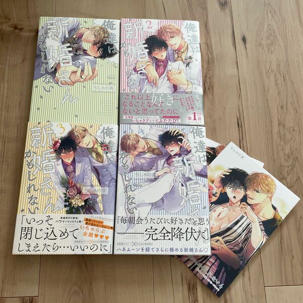 BLコミック　ちしゃの実　俺達は新婚さんかもしれない1巻〜4巻　4巻のみ小冊子、リーフレット付き