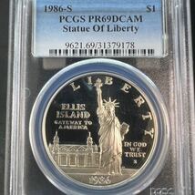 ＃187【新着】1986-アメリカ合衆国 自由の象徴 女神立像 Silver $1 Statue Of Liberty　PCGS PR69 DCAM 銀貨_画像3
