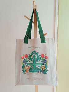 [ with defect ] Charles country ... type * England *Waitrose weight rose *John Lewis John Lewis * cotton tote bag eko-bag 