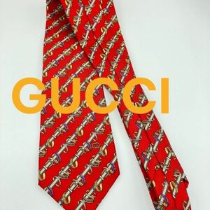 GUCCI グッチ ネクタイ レッド 赤 リング柄 贈り物 プレゼント g7 未使用