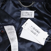 42 新品 22AW Maison Margiela ウール ビスコース コート ネイビー メゾン マルジェラ ステンカラー ロング 紺 SI0AA0003_画像4