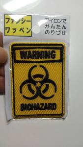 バイオハザード WARNING BIOHAZARD アイロン ワッペン 新品