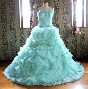  rare large size SWEET GLITTERsui-tog Ritter high class wedding dress 15 number 17 number 19 number 3L~5L size Tiffany blue. color dress 