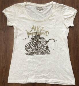 ユニクロ★不思議な国のアリス チェシャ猫 Tシャツ Mサイズ★Alice in wonderland UNIQLO 半袖