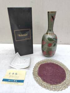 送料無料g23710 Maharajah マハラジャ インド製 花瓶 花器 花入 フラワーベース 骨董 壺 壷 つぼ 置物 飾り オブジェ インテリア オーナメ