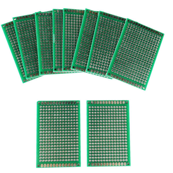 【送料無料】4×6㎝10枚セット 両面スルーホール万能基板 DIY 試験用回路 基盤