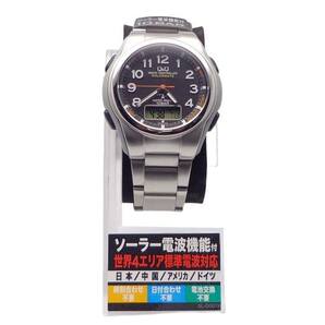 メンズ 腕時計 シチズン時計 Q&Q ソーラー 電波時計 MD02-205 ブラック 電波 世界5局対応 東日本 西日本 アメリカ ドイツ 中国 受信可能の画像2