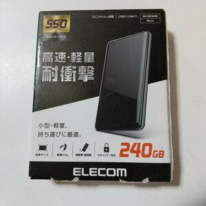  new goods unopened attached outside SSD portable 240GB USB3.0 USB3.1 Gen1 ESD-ED0240GBK Elecom TLC black 