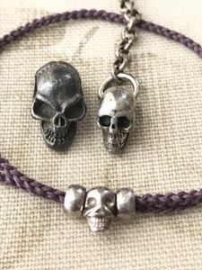  Skull SCULL skull gaikotsu.. skeleton silver silver 925 silver made sterling pendant necklace top head charm beads 