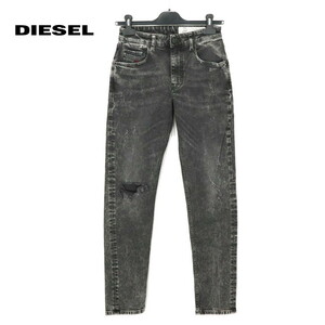 90％オフ 新品 ディーゼル DIESEL ジーンズ 23インチ ブラック レディース Sサイズ デニム パンツ ダメージ加工 ストレート urgelpa DS11