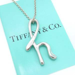 【送料無料】 極希少 美品 Tiffany&Co. ヴィンテージ ティファニー ラージ イニシャル H レター シルバー ネックレス SV925 ビッグ HO30