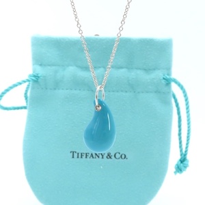 【送料無料】 未使用 Tiffany&Co. ティファニー ミディアム ターコイズ ティアドロップ シルバー ネックレス SV925 ブルー 天然石 SH73