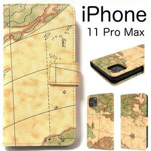 iPhone 11 Pro Max/ アイフォン 11 Pro Max/ スマホケース ●マップデザイン 手帳型ケース