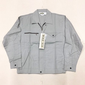 (在庫処分) 新品未使用品 クロカメ被服【3300】長袖ワークブルゾン サイズ L /グレー/春夏/薄手/ジャンパー/WORK BOX/作業着/ワークウェア