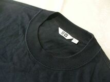 ssy6440 ユニクロ UNIQLO 長袖 ヘビーTシャツ ブラック ■ 無地 ■ 胸ポケット 袖口リブ シンプル Sサイズ_画像6