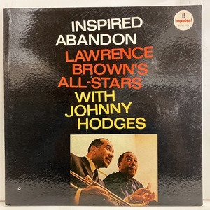 ●即決LP Lawrence Brown Johnny Hodges / Inspired Abandon a-89 j37931 米オリジ Mono艶 オレンジ「Lw Vangelder」刻印 