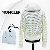 国内正規品 タグ付き MONCLER モンクレール 2022年 フェイクファーフード付き ニット切替 ダウンジャケット レディース 9B000-29-M2274_画像2