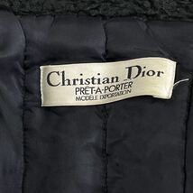 Christian Dior PRET-A-PORTER クリスチャンディオール プレタポルテ ヴィンテージ ボア レザー切替 中綿入り レディース テディコート_画像7